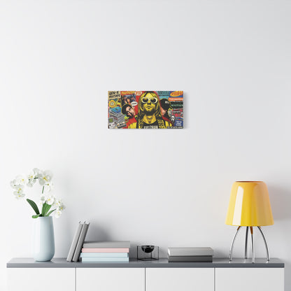 1990's Pop Culture Abstract Canvas Wall Art — Matte Stretched 1.25"