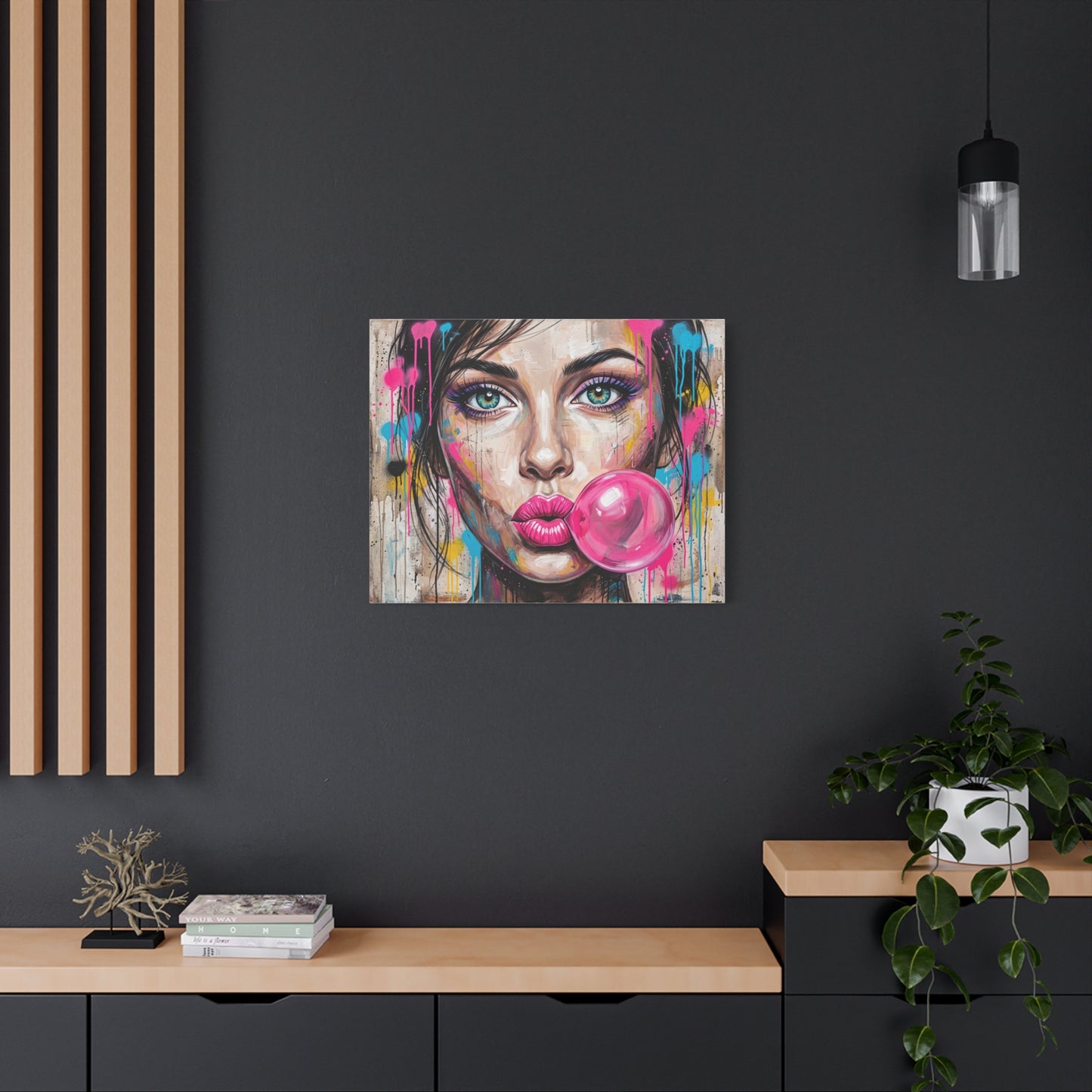 Abstract Bubble Girl Canvas Print — Matte Stretched Wall Art
