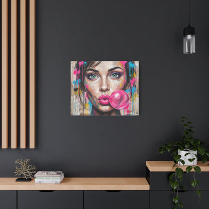 Abstract Bubble Girl Canvas Print — Matte Stretched Wall Art