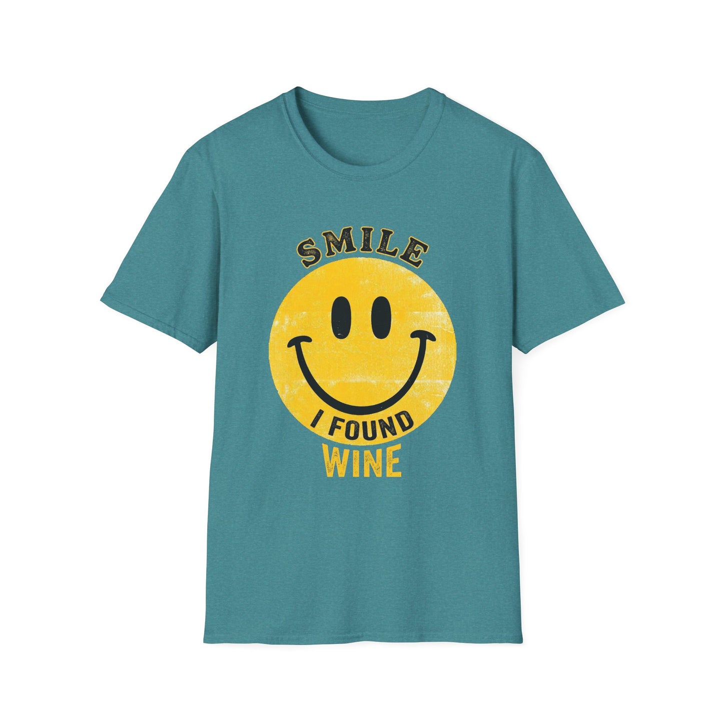 Wine Smile T-Shirt — "Smile I Found Wine" Retro Smiley Tee