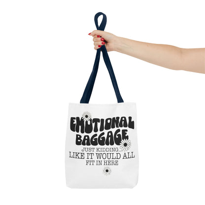 Tote Bag — "Emotional Baggage" Funny Quote Tote with Daisy Vibe