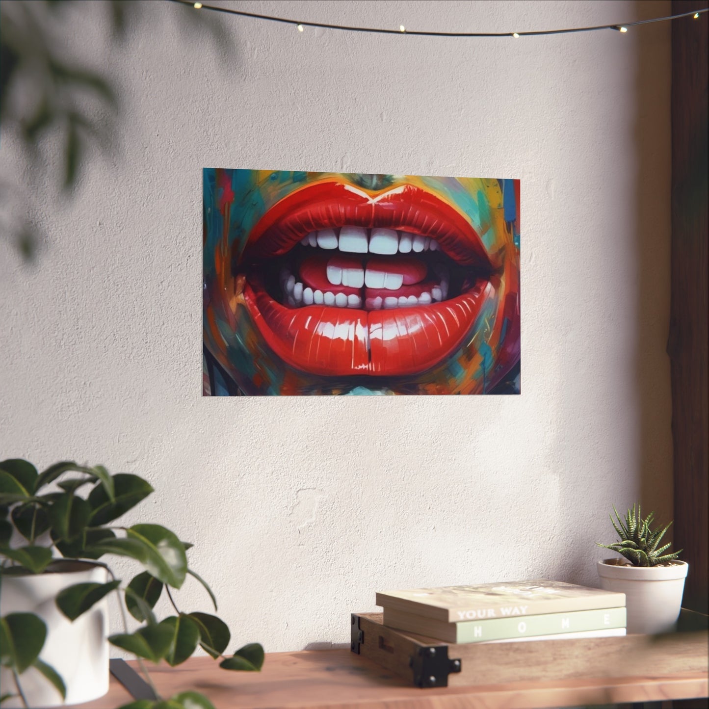 Colorful Pop Art Lip Poster Fine Art Print