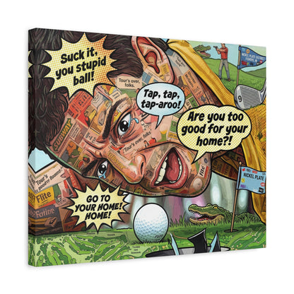 Happy Golf Pop Canvas Art — Matte Stretched Canvas Print