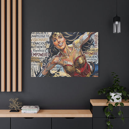 Super Woman Abstract Canvas Wall Art — Matte Stretched 1.25"