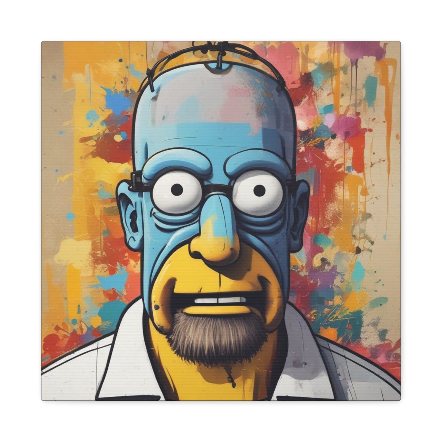 Pop Art Cartoon Canvas Wall Art — Colorful Abstract Character Portrait
