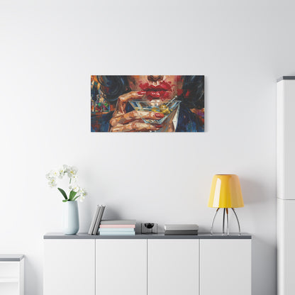 Cocktail Kiss Matte Canvas Wall Art