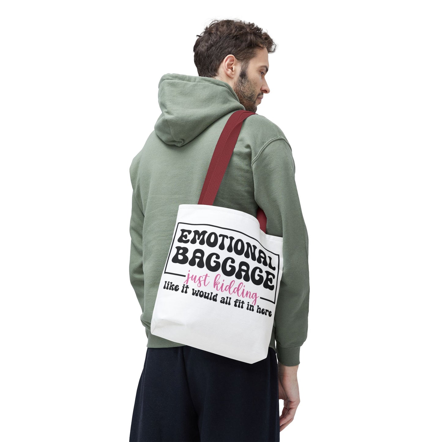 Emotional Baggage Tote Bag — Funny "Emotional Baggage (just kidding)" Reusable Shopper