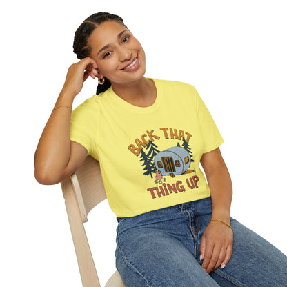 RV Camping T-Shirt — "Back That Thing Up" Retro Camper Graphic Tee