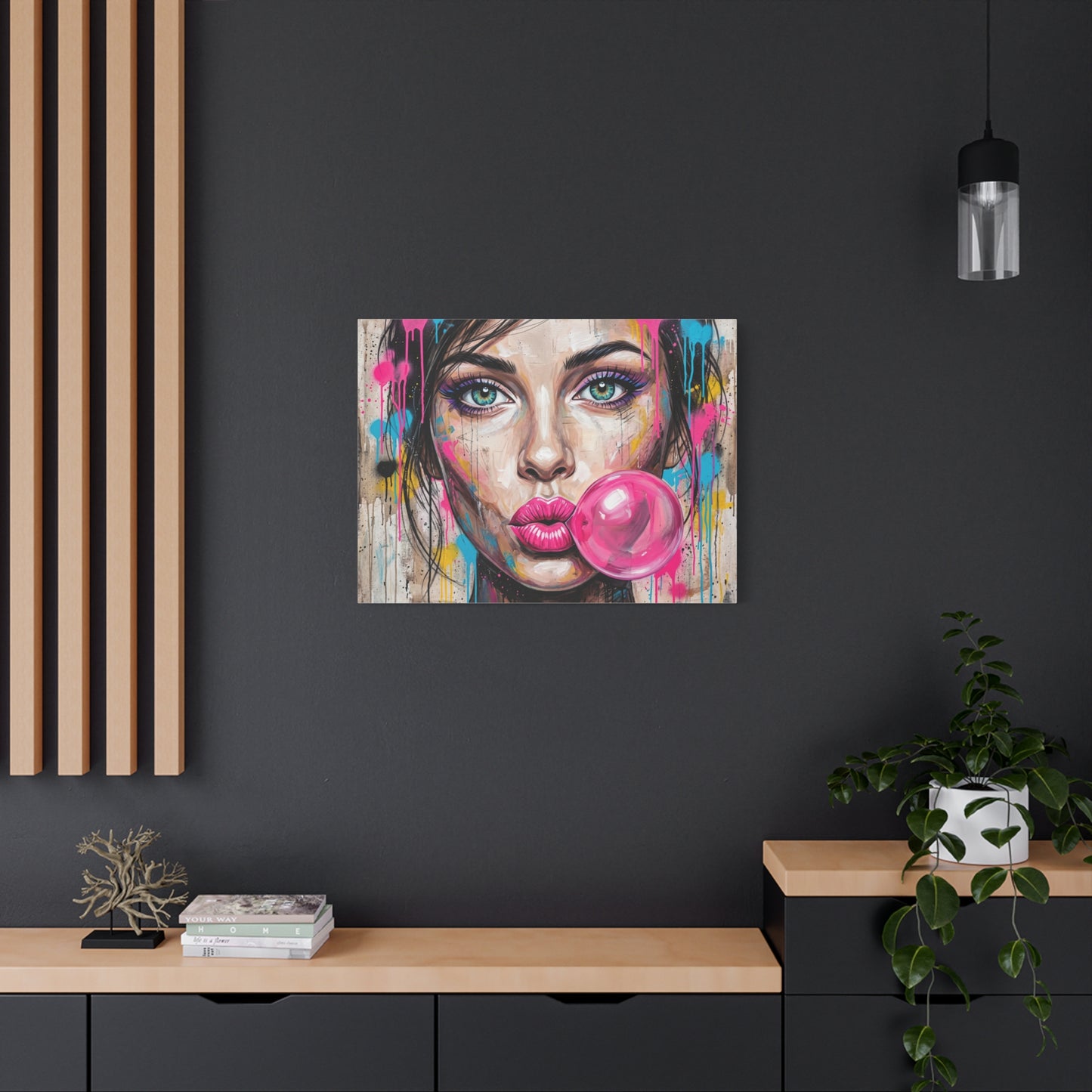 Abstract Bubble Girl Canvas Print — Matte Stretched Wall Art