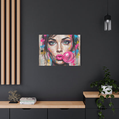 Abstract Bubble Girl Canvas Print — Matte Stretched Wall Art