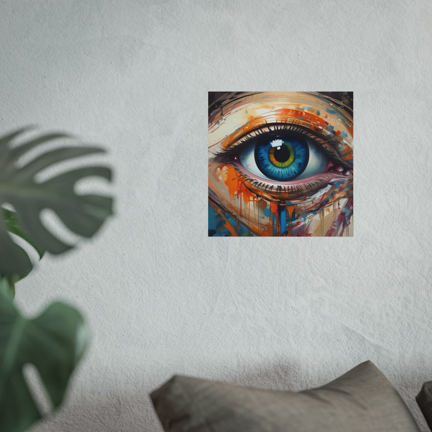 Vibrant Blue Eye Surreal Wall Art Print