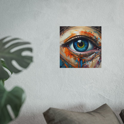 Vibrant Blue Eye Surreal Wall Art Print