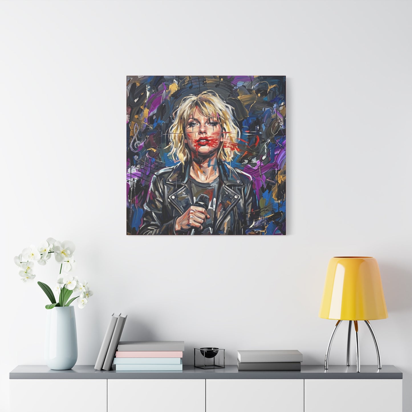 SMEARED THE LIPS Swift Portrait Canvas Art — Matte Stretched Canvas Print