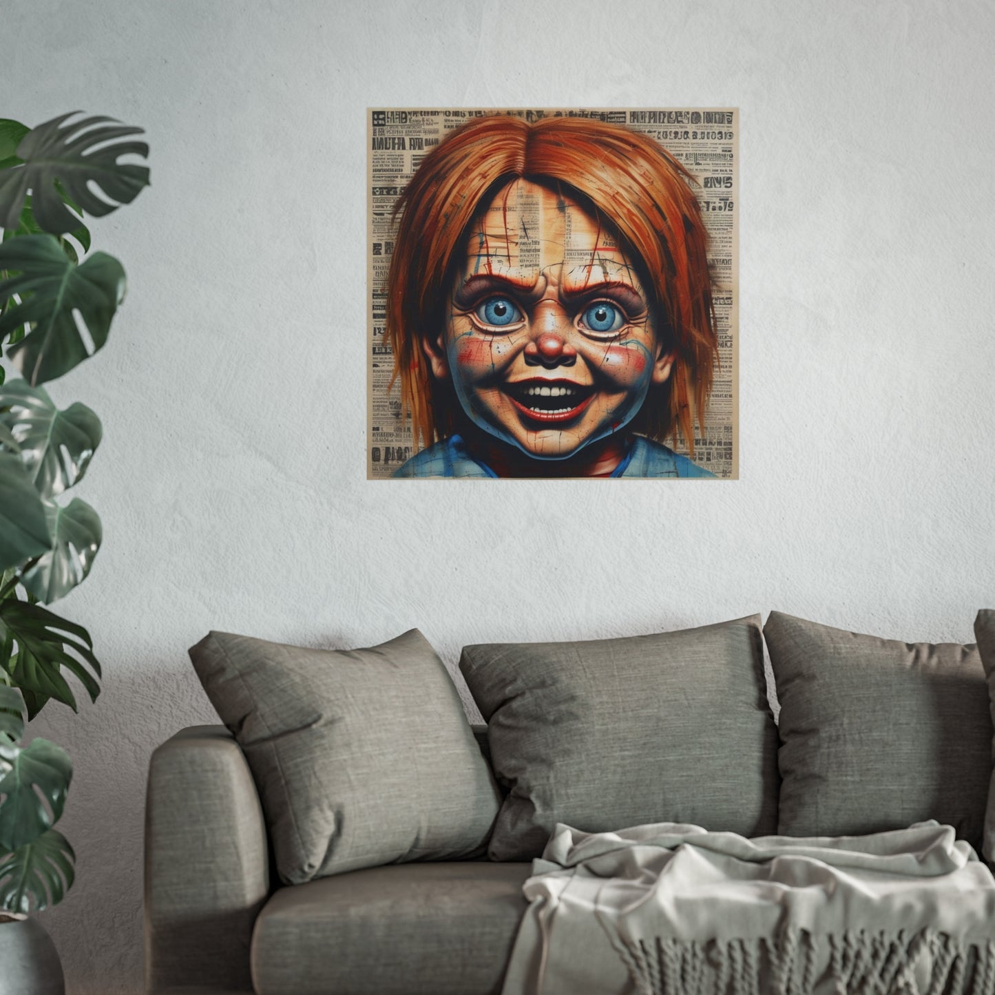 Creepy Chucky Doll Fine Art Poster Print — Chucky-Inspired Horror Wall Art