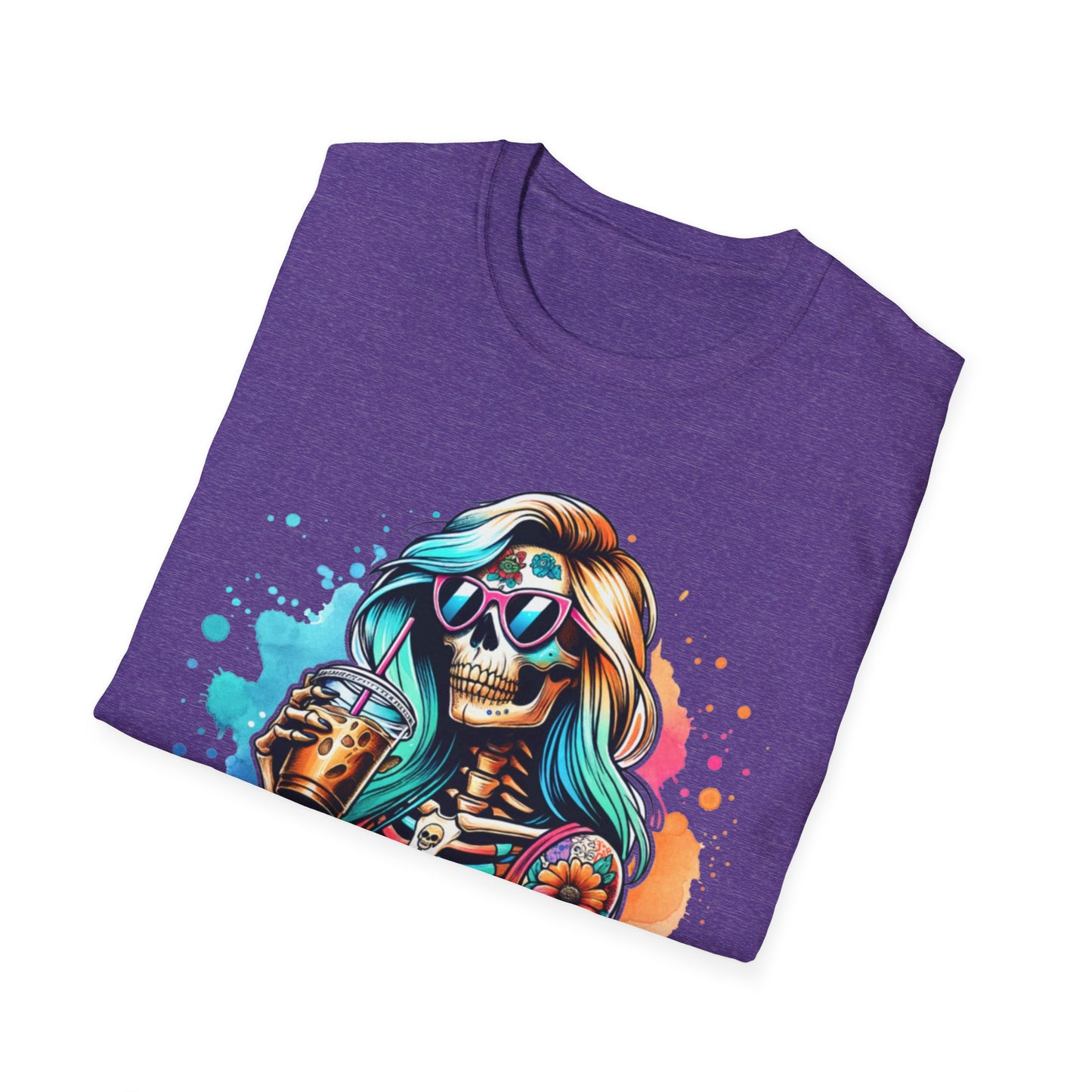 Cool Moms Club Skull T-Shirt — Colorful Day of the Dead Mom Graphic Tee