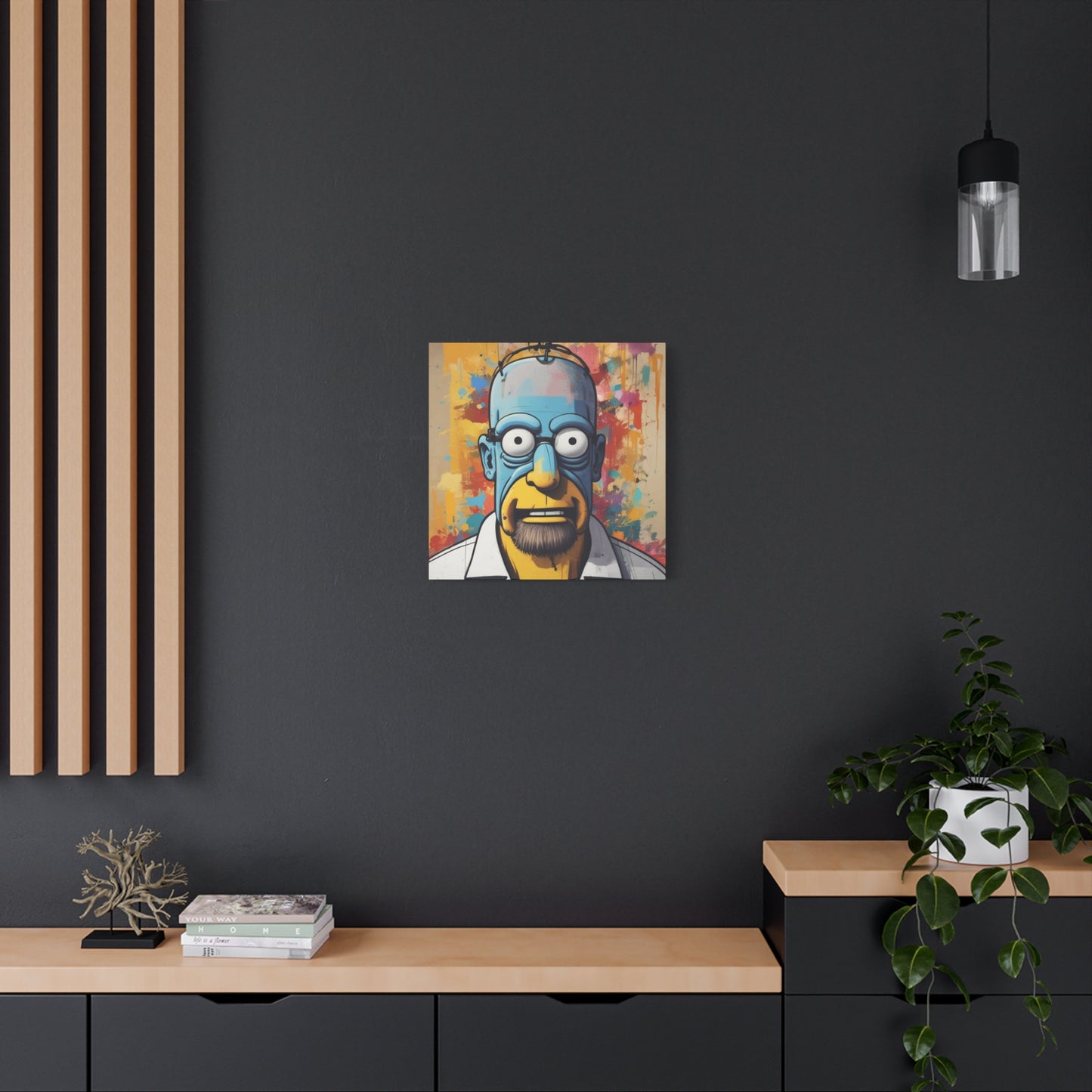 Pop Art Cartoon Canvas Wall Art — Colorful Abstract Character Portrait