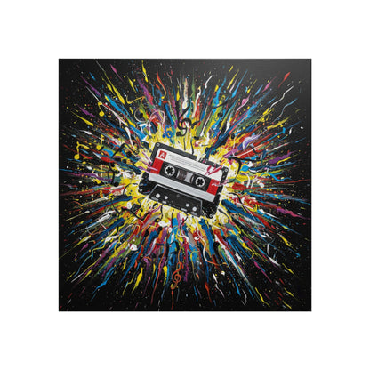 Cassette Explosion Fine Art Print — Retro Music Wall Art