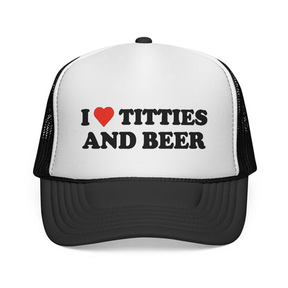 Trucker Hat - "I  Titties and Beer" Funny Novelty Cap