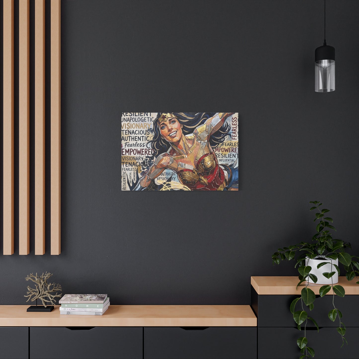 Super Woman Abstract Canvas Wall Art — Matte Stretched 1.25"