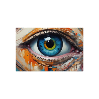 Vibrant Blue Eye Surreal Wall Art Print