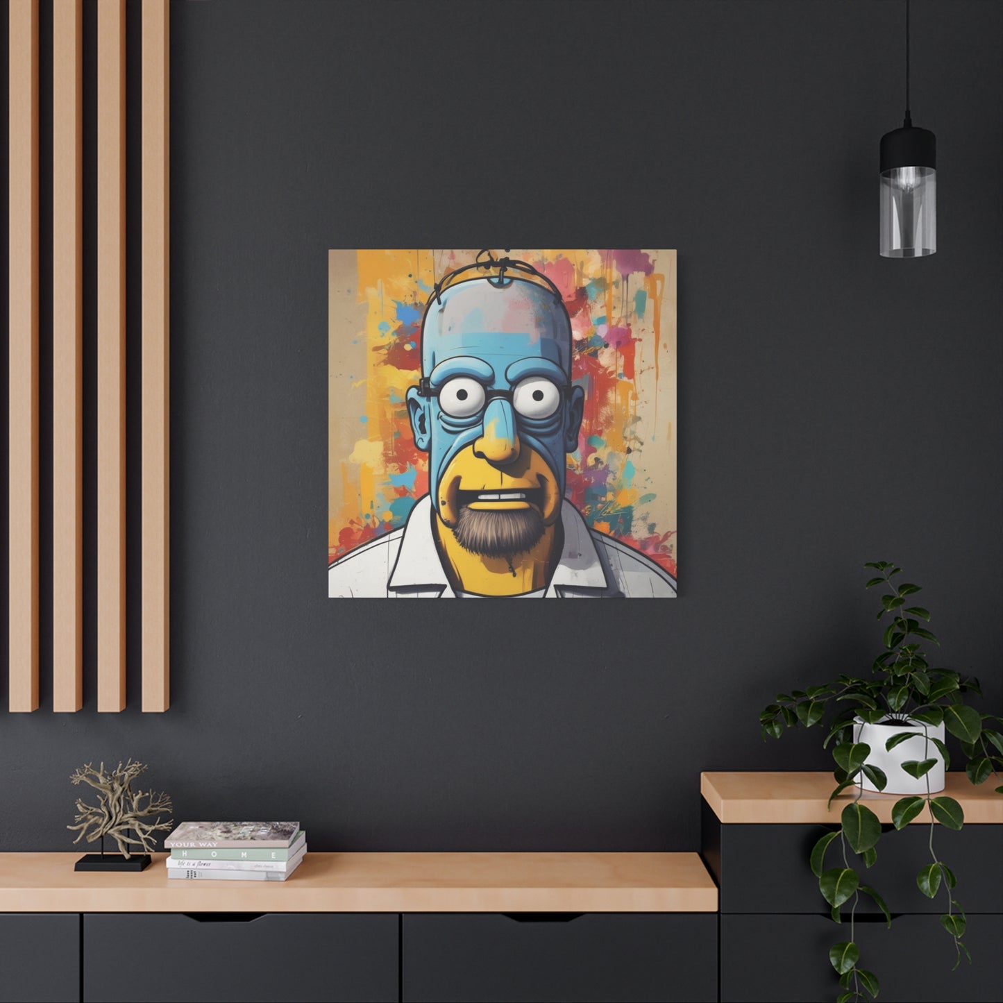 Pop Art Cartoon Canvas Wall Art — Colorful Abstract Character Portrait