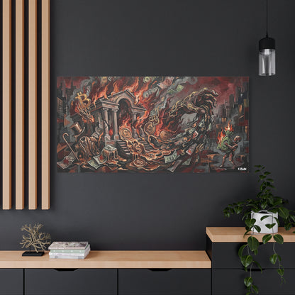 Economy Falling Canvas Wall Art Print — Matte Stretched Canvas