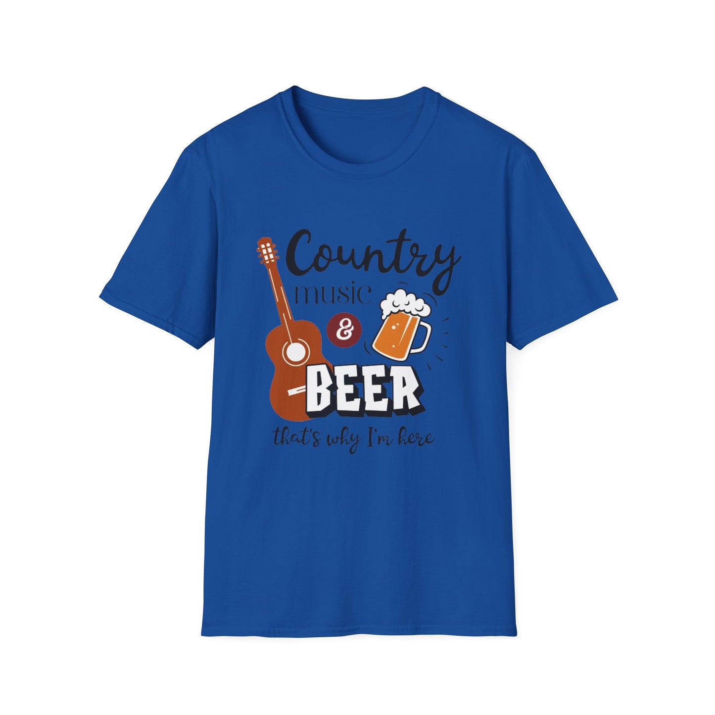Country Music & Beer T-Shirt — "Country Music & Beer That's Why I'm Here" Graphic Tee