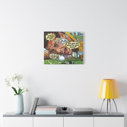 Happy Golf Pop Canvas Art — Matte Stretched Canvas Print
