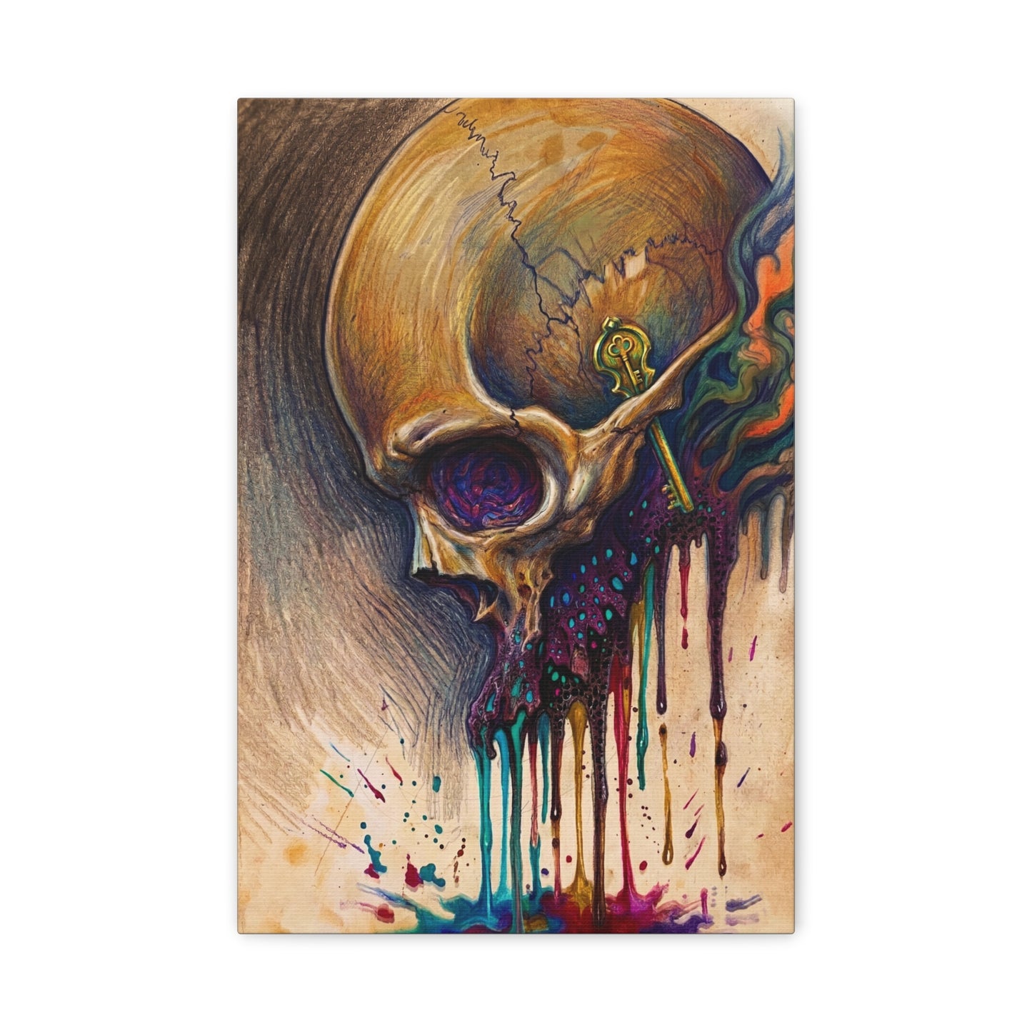 Skull Drip Matte Canvas Wall Art — Stretched 1.25"