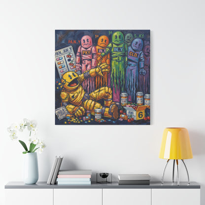 Depressed Pacman Canvas Wall Art Print