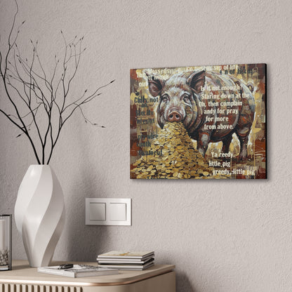 DMB Pig Inspired art - 'Greedy Little Pig' Farmhouse Wall Art