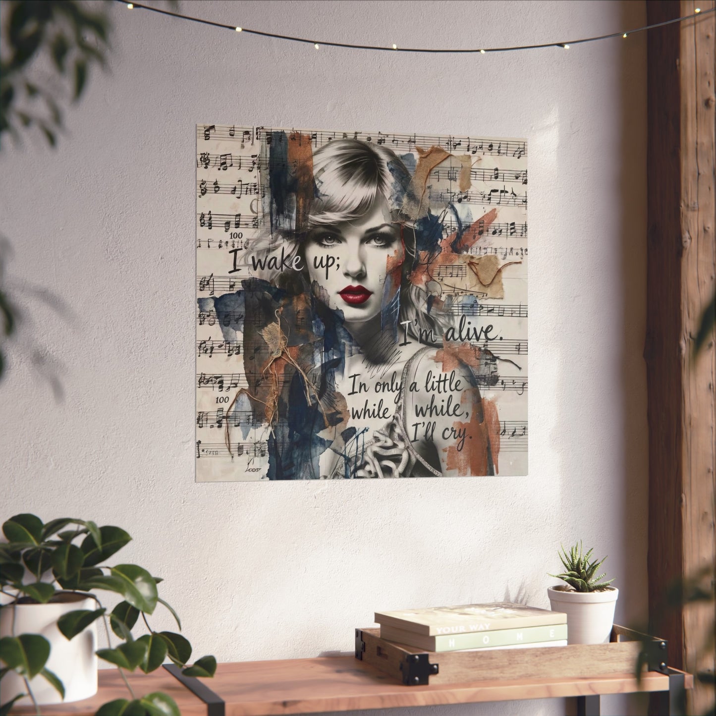 Swift Inspired Fine Art Poster — "I Wake Up; I'm Alive" Taylor-Inspired Music Portrait
