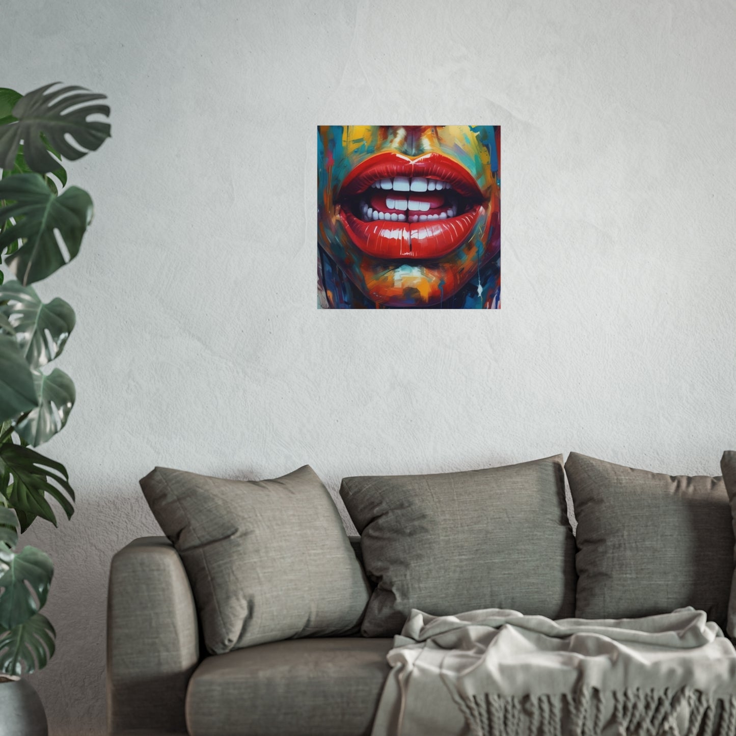 Colorful Pop Art Lip Poster Fine Art Print