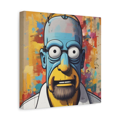 Pop Art Cartoon Canvas Wall Art — Colorful Abstract Character Portrait