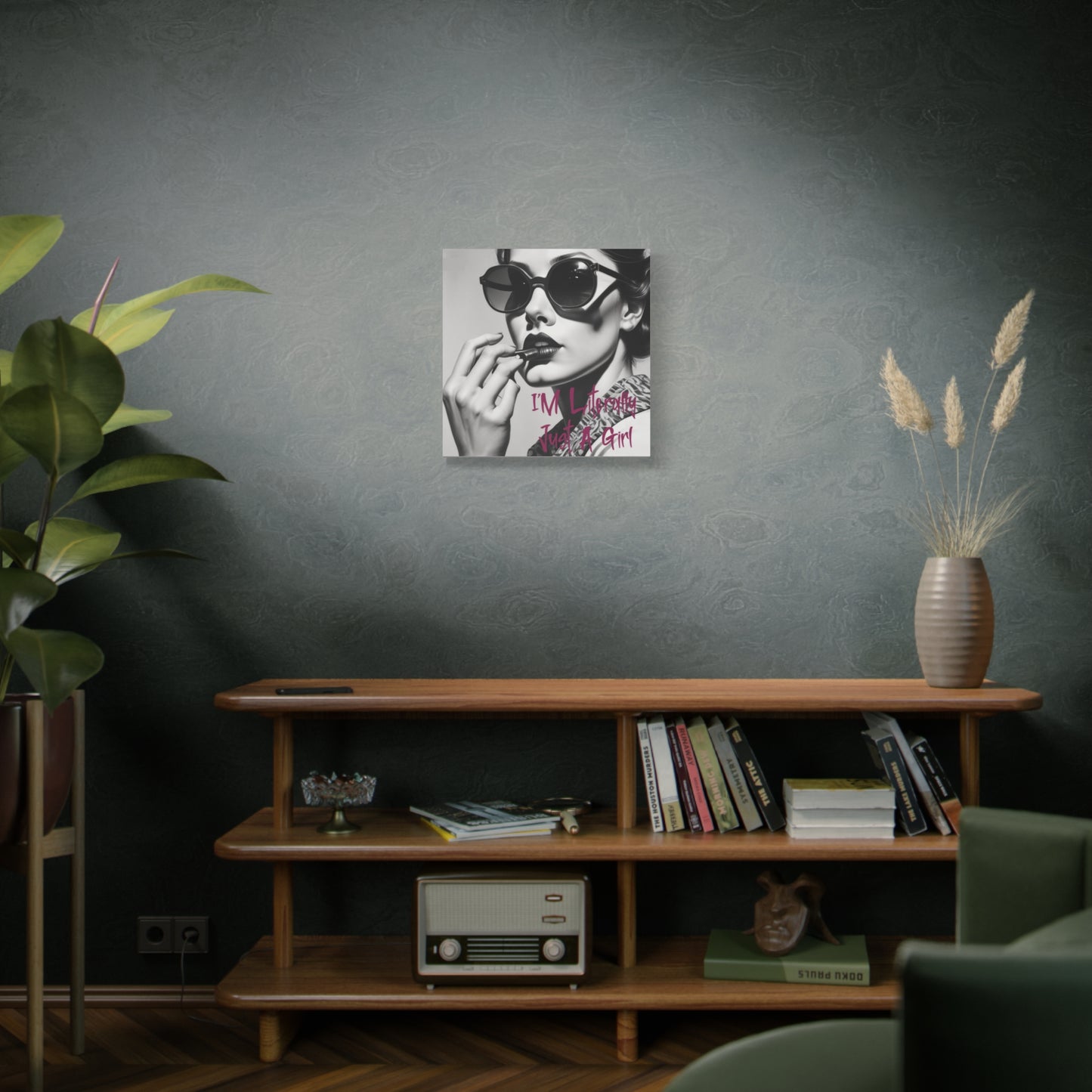 Canvas Wall Art - "I'm Literally Just A Girl" Retro Glam Portrait