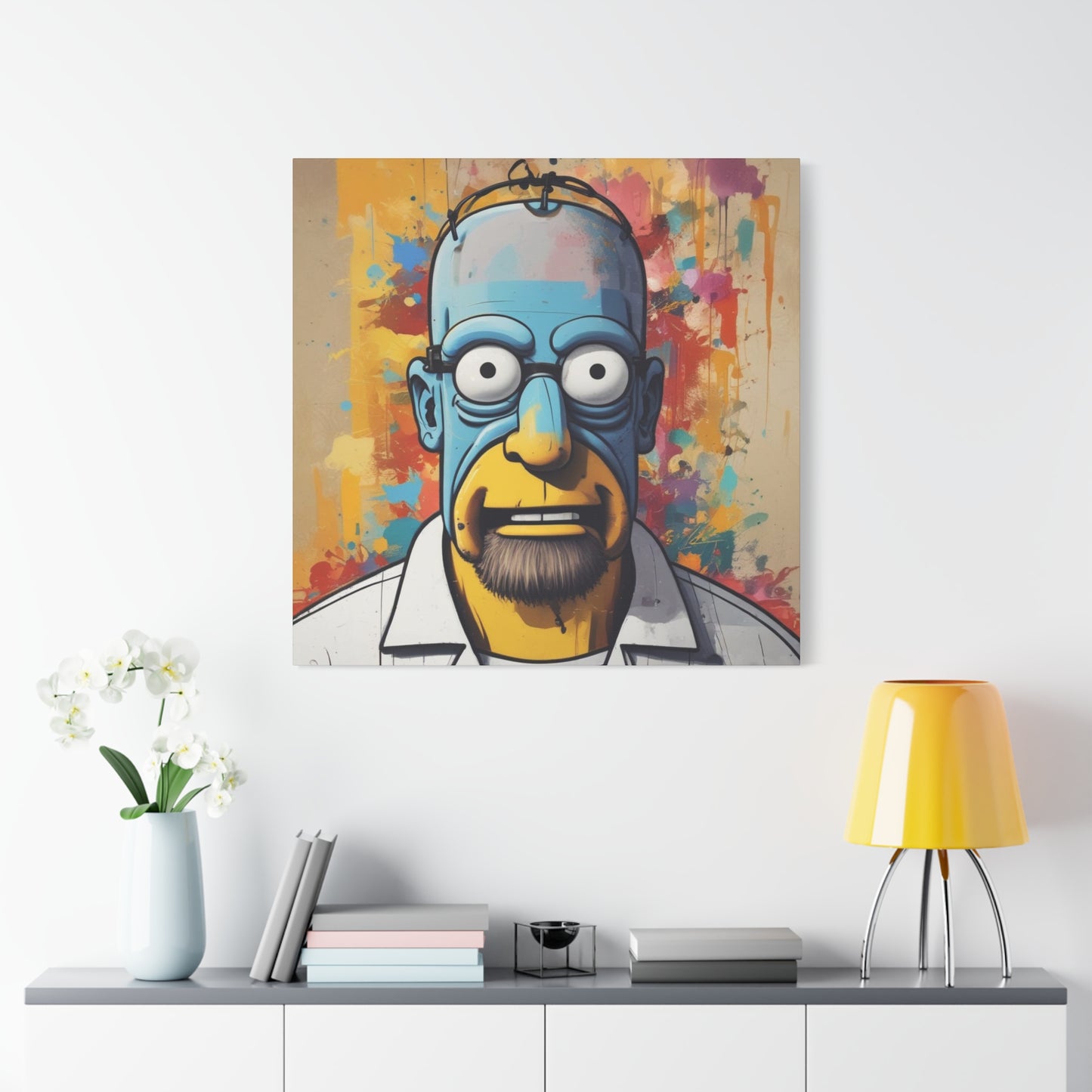 Pop Art Cartoon Canvas Wall Art — Colorful Abstract Character Portrait