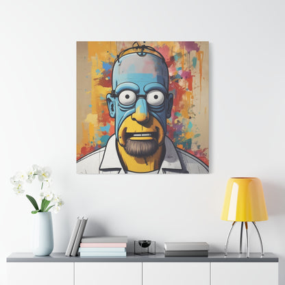 Pop Art Cartoon Canvas Wall Art — Colorful Abstract Character Portrait