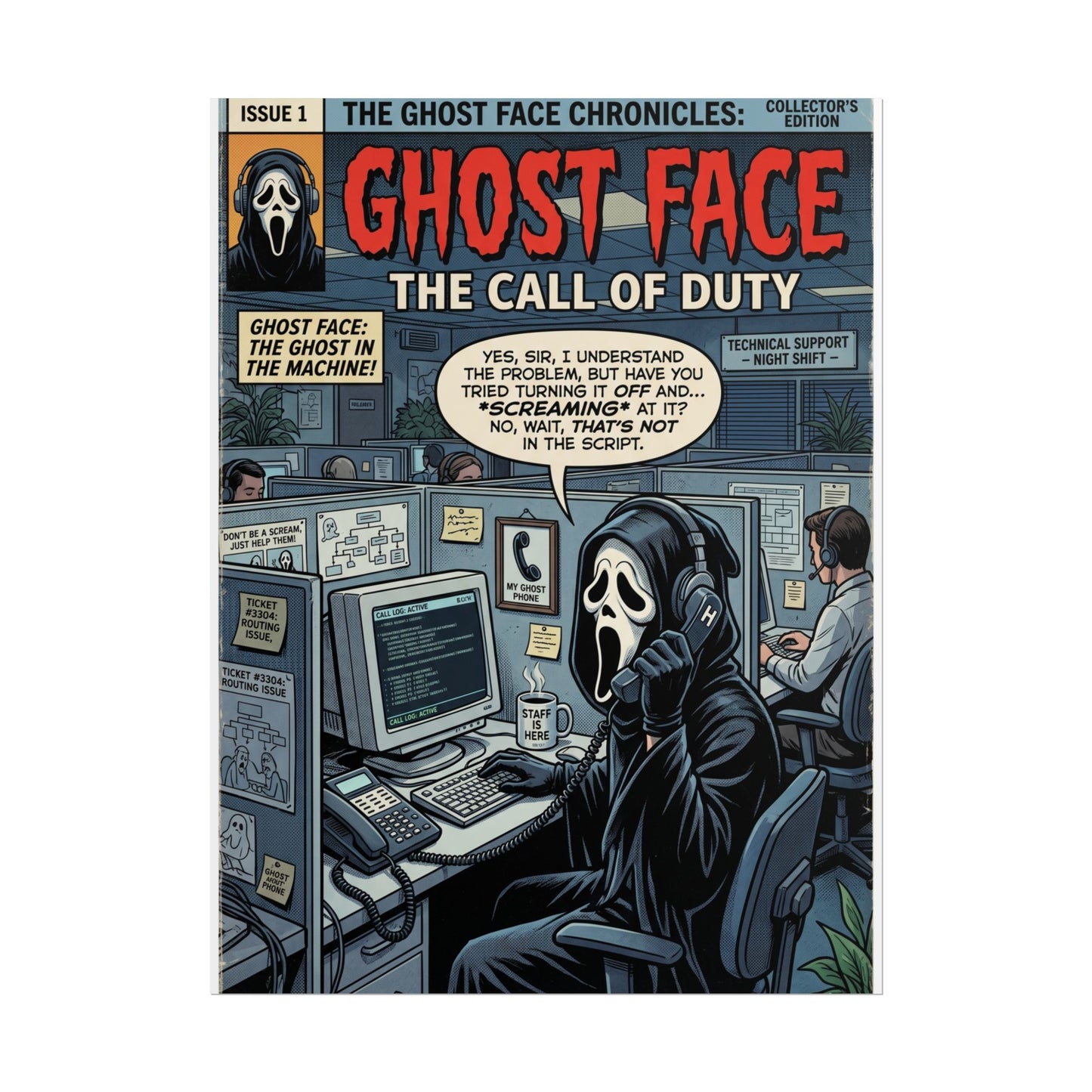 Ghost Face: The Call of Duty Comic Poster — Rolled Horror Movie Art Print