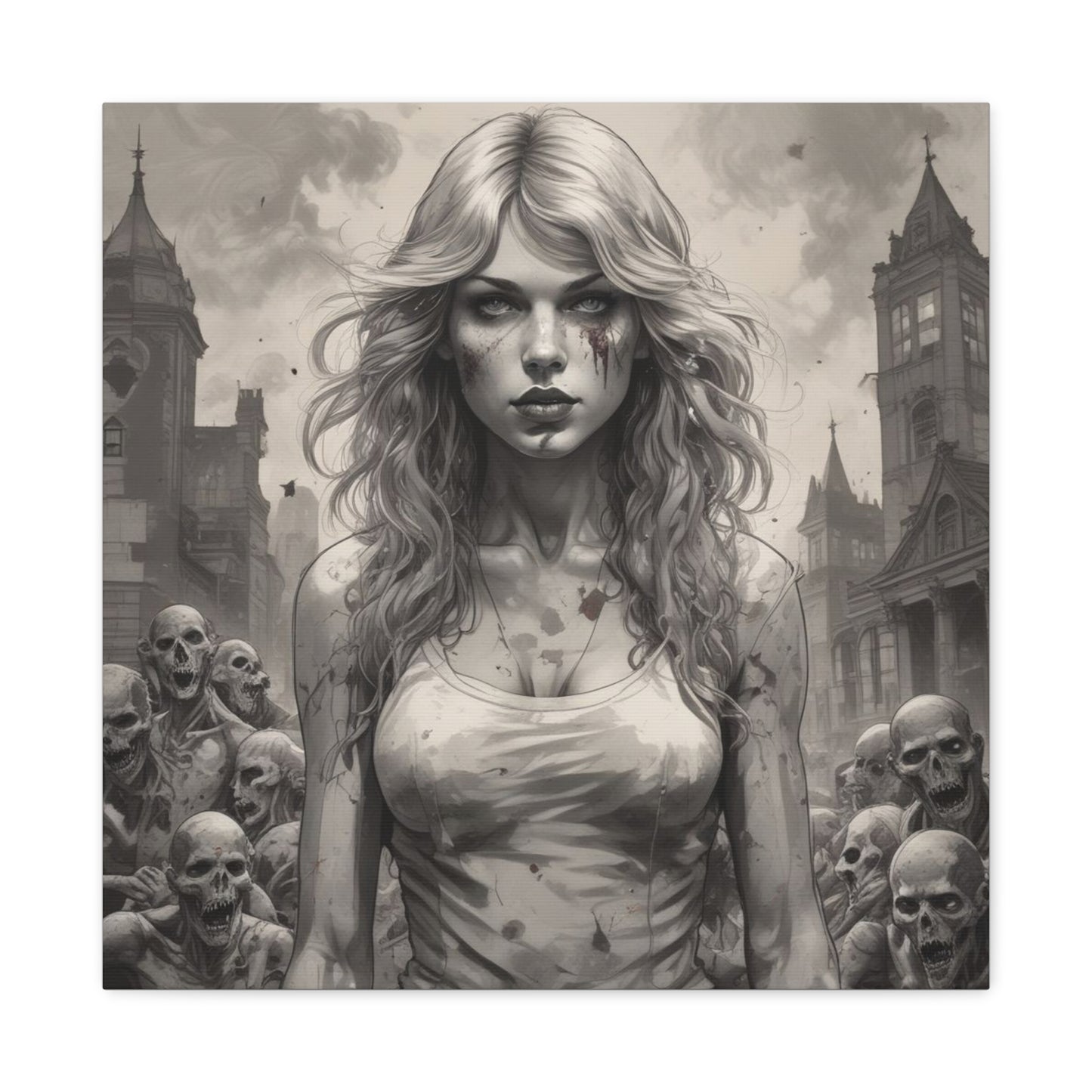 Zombie Swift Matte Canvas Wall Art — Gothic Horror Stretched Canvas