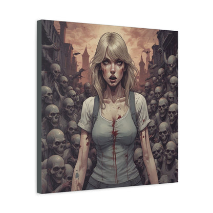 Zombie Swift Matte Canvas Wall Art — Gory Gothic Horror Illustration
