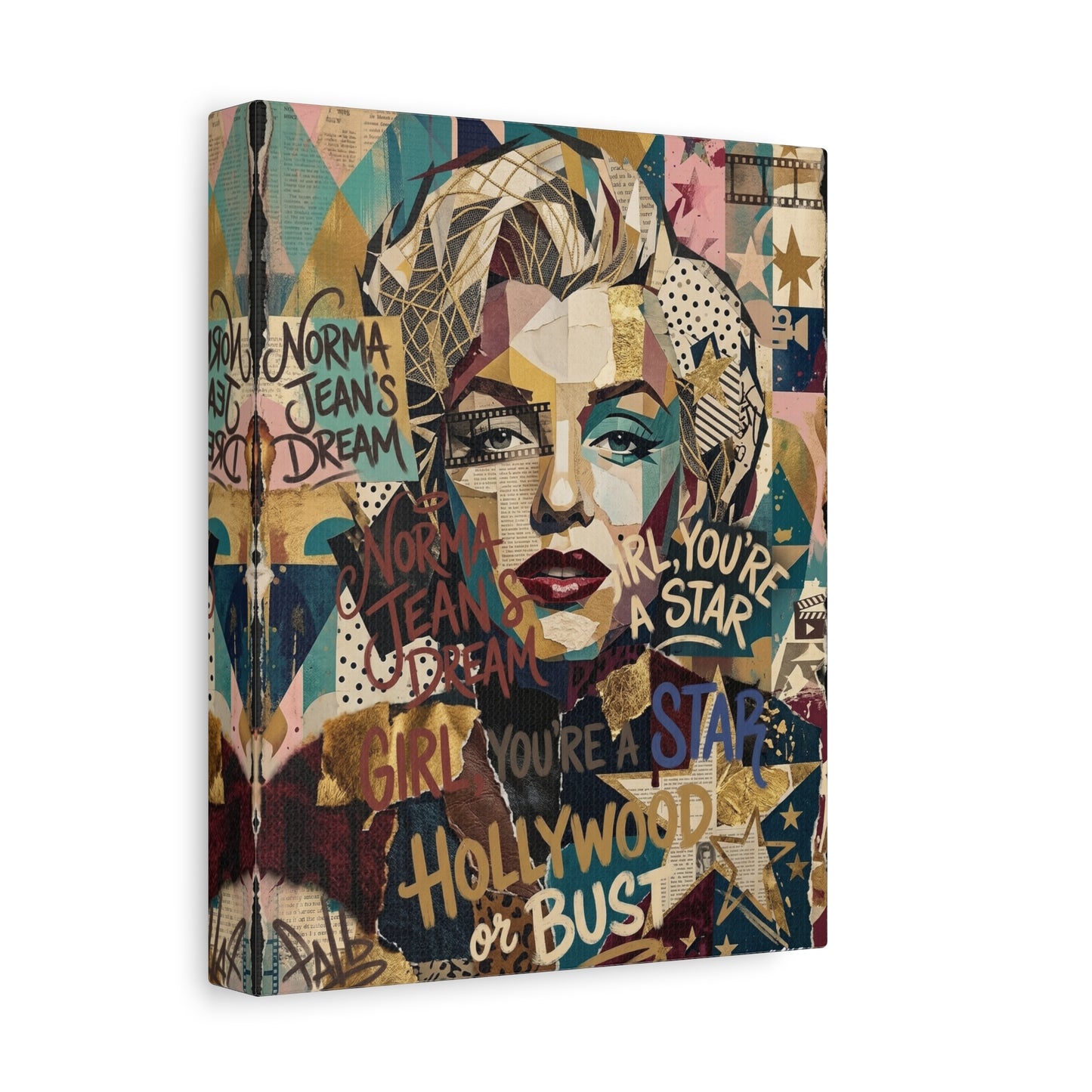 Hollywood Star Portrait Matte Canvas Wall Art, Stretched 1.25"