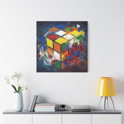 Magic Cube Abstract Canvas Wall Art Print — Matte Stretched Canvas