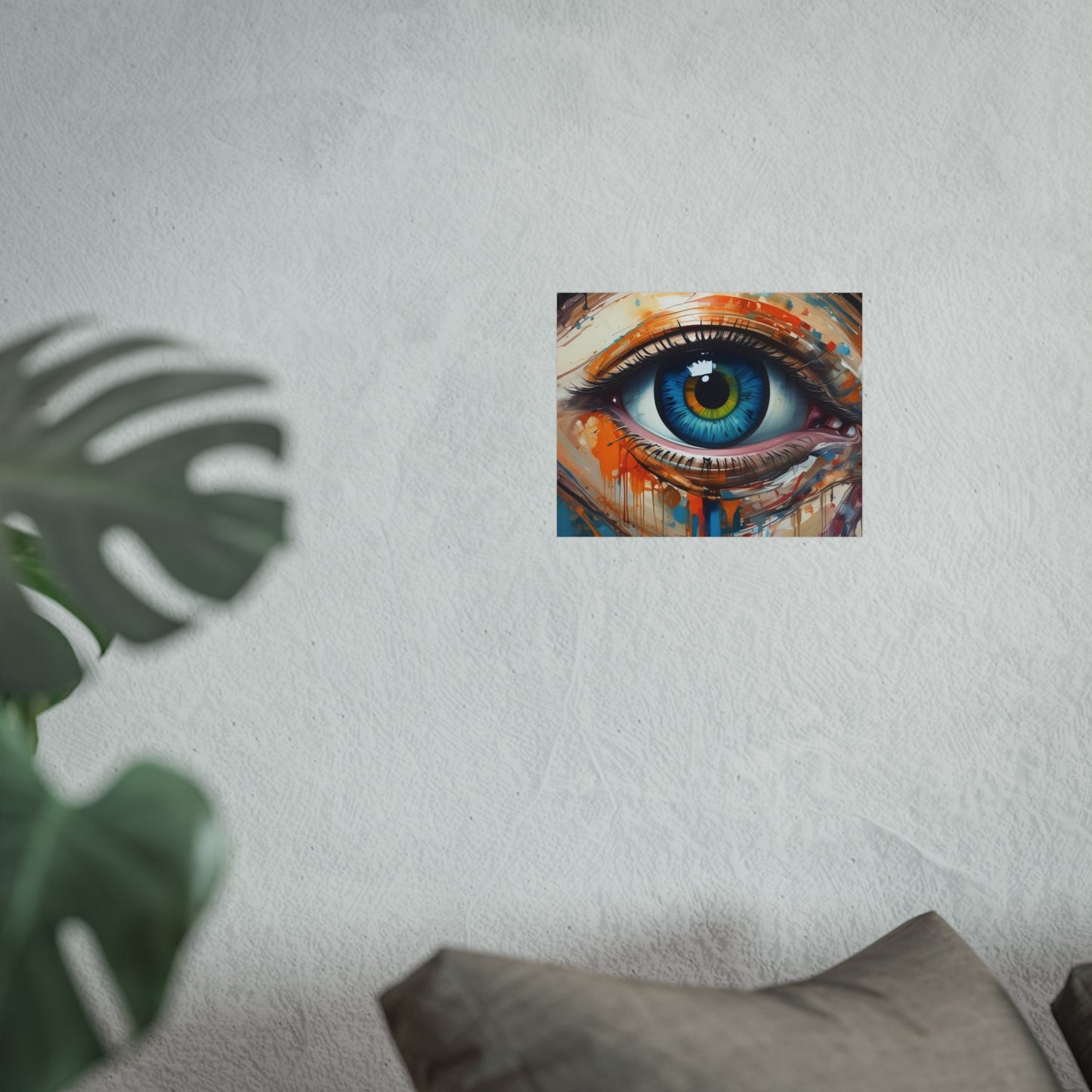 Vibrant Blue Eye Surreal Wall Art Print