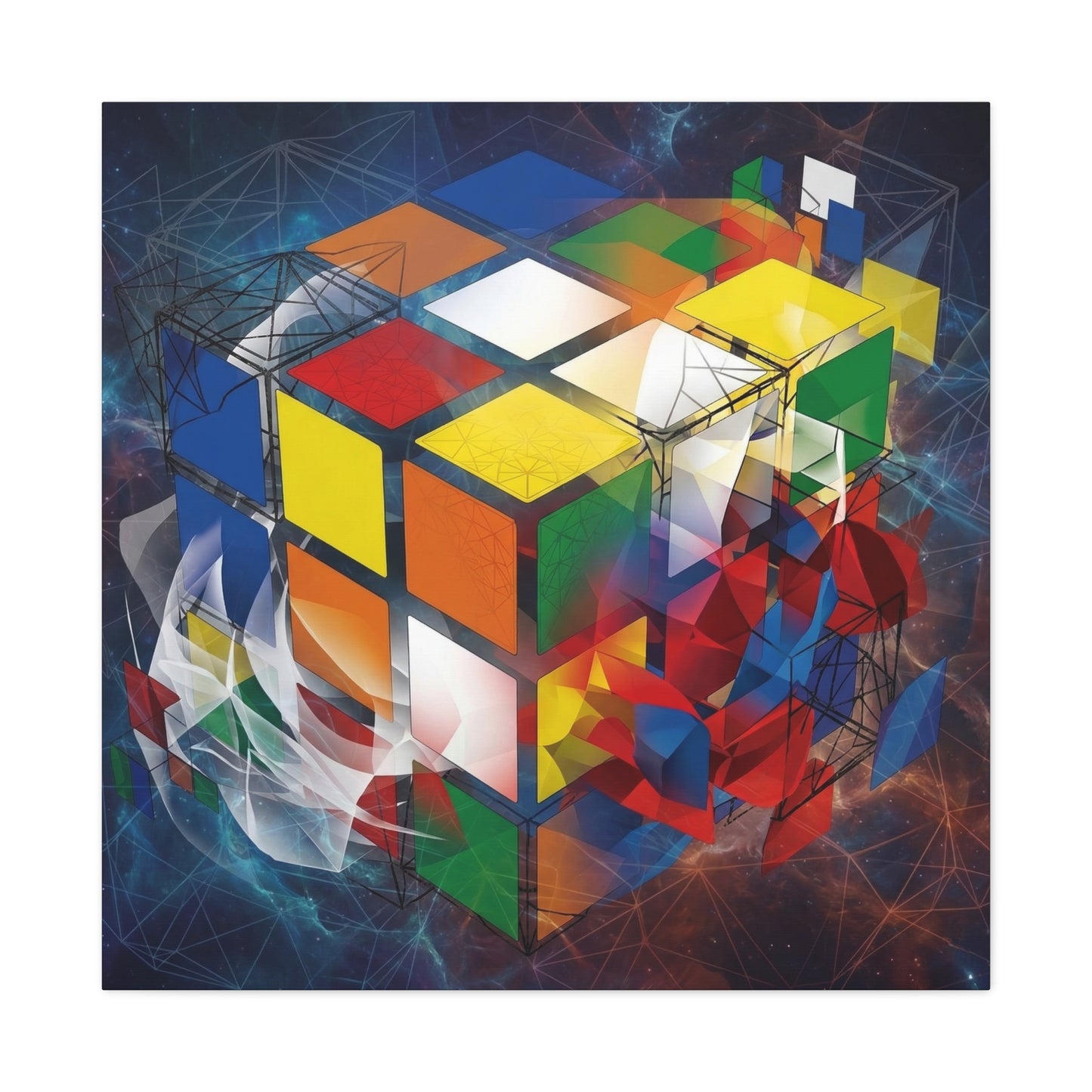 Magic Cube Abstract Canvas Wall Art Print — Matte Stretched Canvas