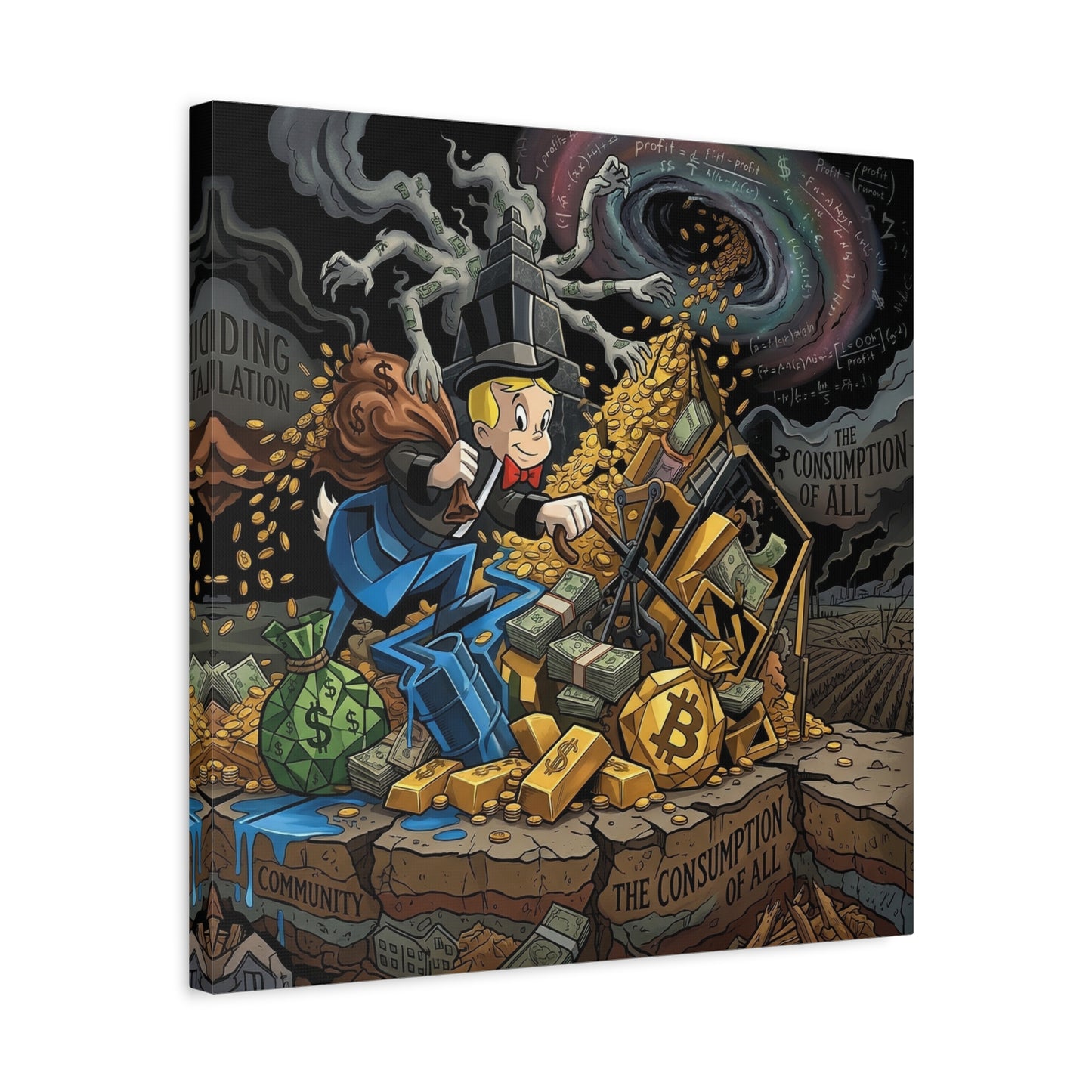 Greed Canvas Wall Art Print