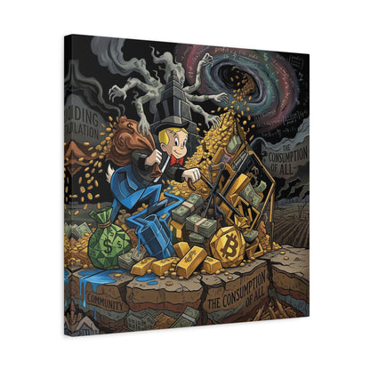 Greed Canvas Wall Art Print