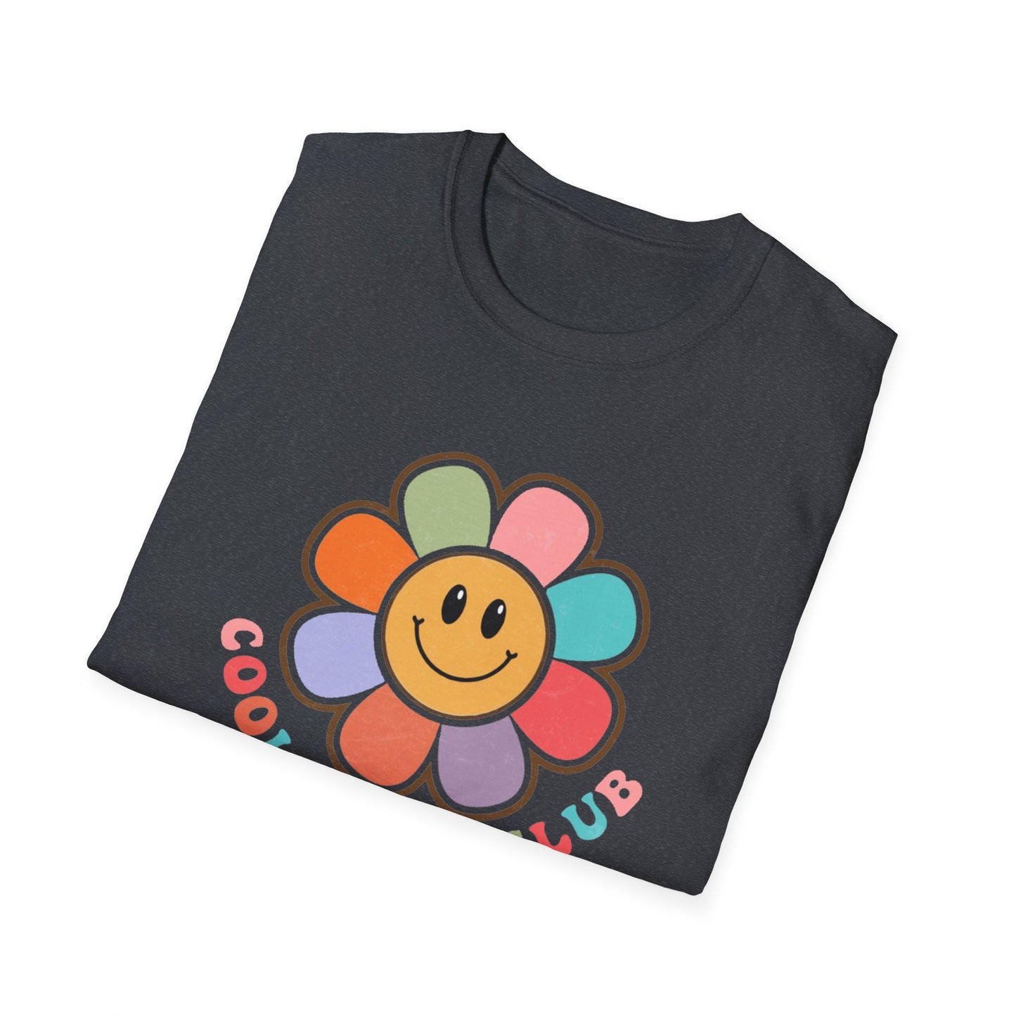 Cool Moms Club T-Shirt — Retro Floral Smiley Tee for Trendy Moms