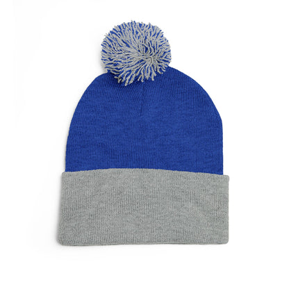 Embroidered Pom-Pom Beanie — "Spitters Are Quitters!" Cozy Winter Hat