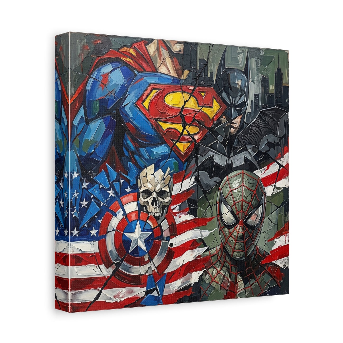 Superhero Abstract Canvas Wall Art Print