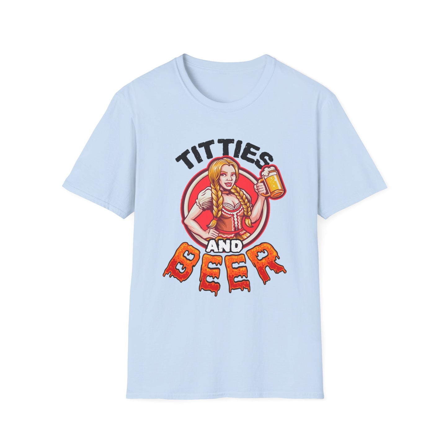 T-Shirt — "Titties and Beer" Oktoberfest Beer Girl Graphic Tee